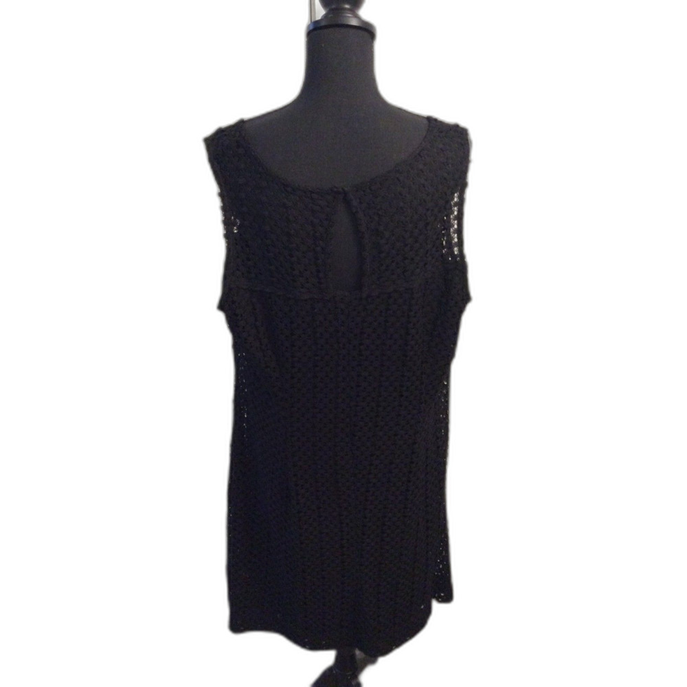 Robbie Bee Plus size 18W Black lace Crochet Dress Sleeveless Lined